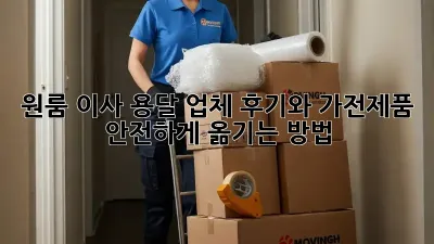 원룸 이사, 용달 업체 후기와 가전제품 안전하게 옮기는 방법!